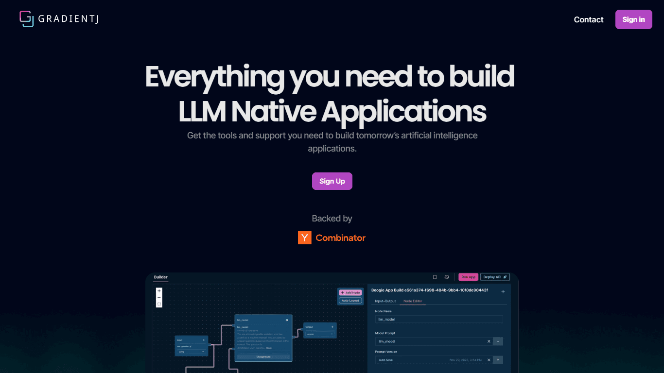 GradientJ: Build LLM Native Applications