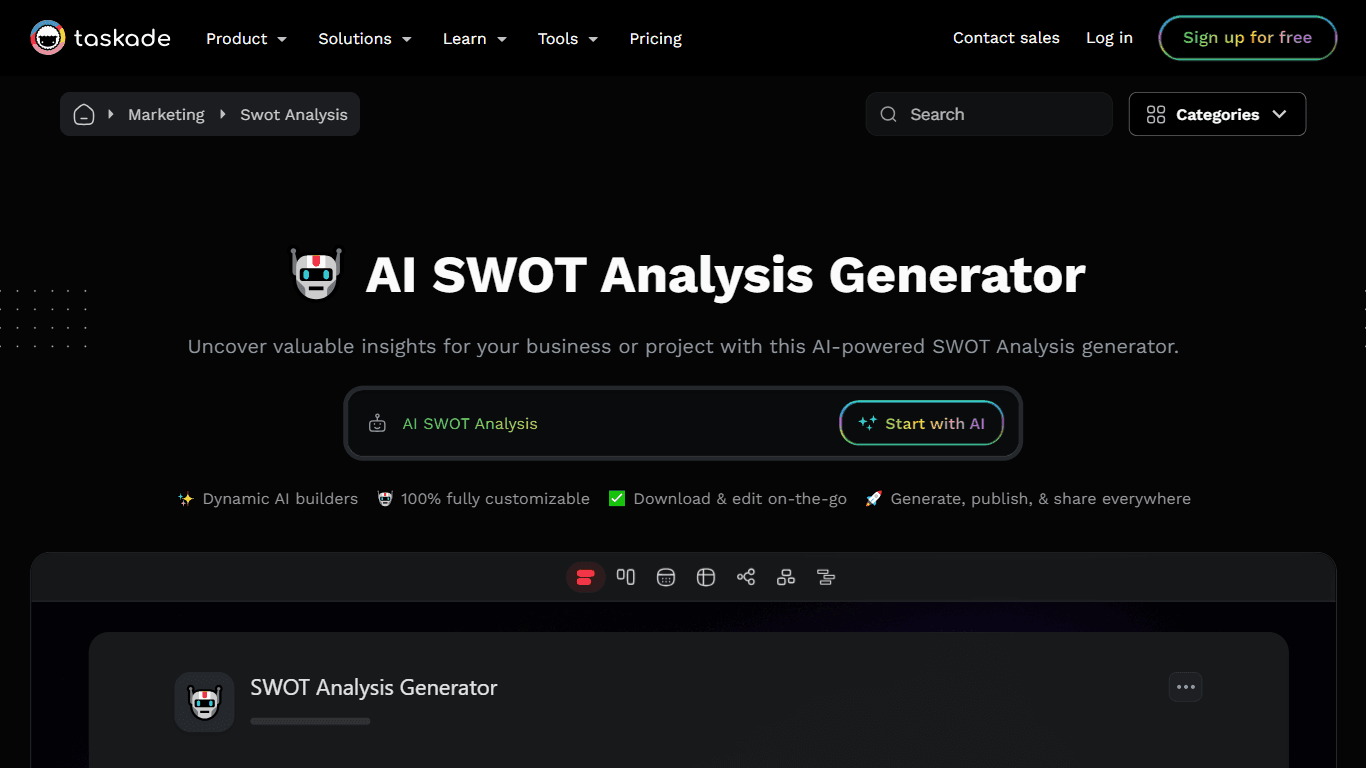 AI SWOT Analysis Generator - Taskade